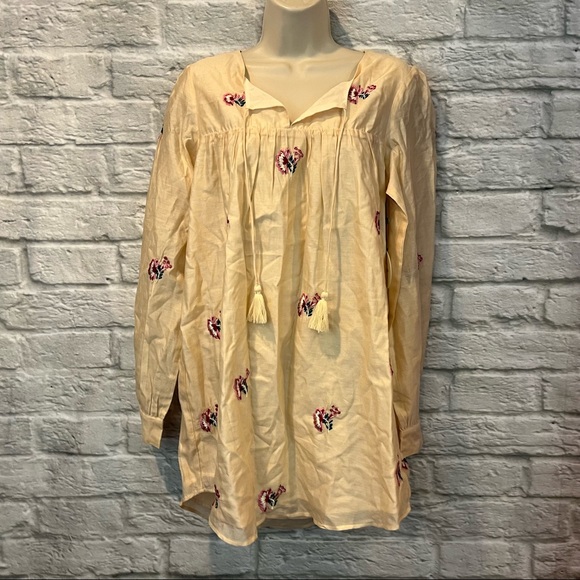 NWT Tularosa Women's XS Cream Blythe Mini Dress Cream Pink Embroidered - Picture 6 of 16